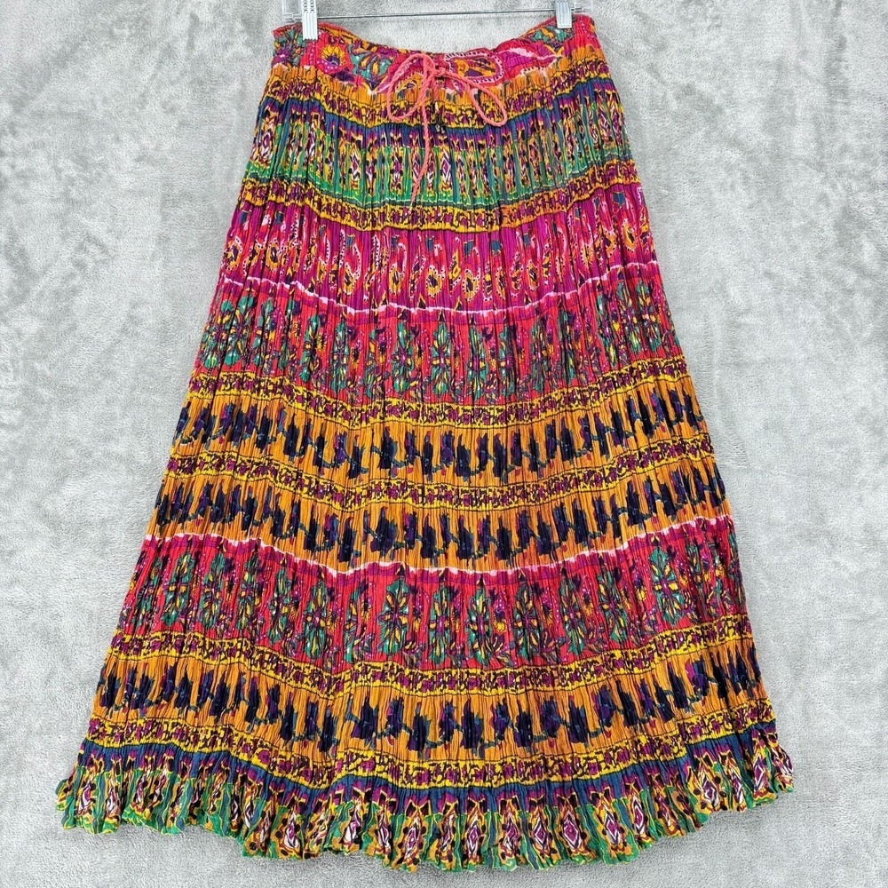Just Class Skirt Womens Medium Maxi Broomstick Bohemian Western Pheasant Pink